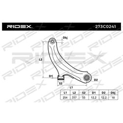 Bras de suspension arrière RIDEX 273C0241 pour RENAULT 82 00 346 941 RIDEX