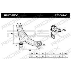 Bras de suspension arrière RIDEX 273C0243 pour HYUNDAI, KIA 54501-1C000 RIDEX