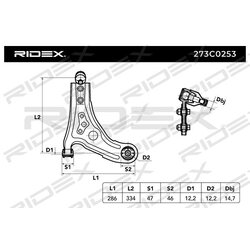 Bras de suspension arrière RIDEX 273C0253 pour CHEVROLET, DAEWOO 96535082 RIDEX
