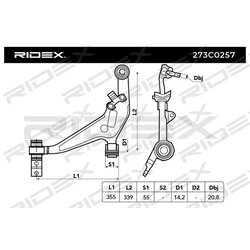 Bras de suspension arrière RIDEX 273C0257 pour NISSAN X-TRAIL RIDEX