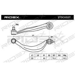 Bras de suspension arrière RIDEX 273C0327 pour MERCEDES 204 330 32 11 RIDEX