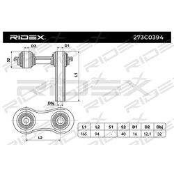 Bras de suspension arrière RIDEX 273C0394 pour BMW, ALPINA 1 090 030 RIDEX