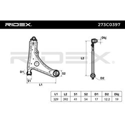 Bras de suspension arrière RIDEX 273C0397 pour VW GOLF, VENTO RIDEX