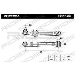 Bras de suspension arrière 273C0410 pour SUZUKI, VAUXHALL, SUBARU 47 07 280 RIDEX