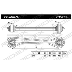 Bras de suspension arrière 273C0415 pour VW, AUDI, SKODA, SEAT 1K0 501 529E RIDEX