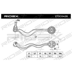 Bras de suspension arrière RIDEX 273C0428 pour BMW Série 5 RIDEX