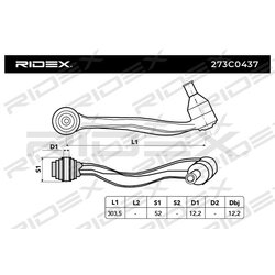 Bras de suspension arrière RIDEX 273C0437 pour BMW Série 5 RIDEX