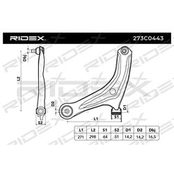 Control Trailing Arm RIDEX 273C0443 OE Ref 45202-57K00