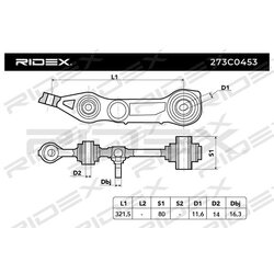 Bras de suspension arrière RIDEX 273C0453 pour MERCEDES 2113308207 RIDEX