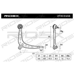 Bras de suspension arrière RIDEX 273C0456 pour BMW Série 3 RIDEX