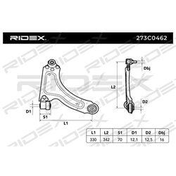 Bras de suspension arrière RIDEX 273C0462 pour VAUXHALL MERIVA RIDEX