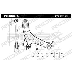 Bras de suspension arrière RIDEX 273C0466 pour FORD, MAZDA 1 518 904 RIDEX