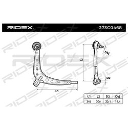 Bras de suspension arrière RIDEX 273C0468 pour BMW Série 3 RIDEX
