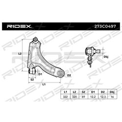 Bras de suspension arrière RIDEX 273C0497 pour VAUXHALL MERIVA RIDEX
