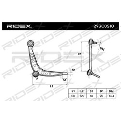 Bras de suspension arrière RIDEX 273C0510 pour BMW, ALPINA 1 127 726 RIDEX