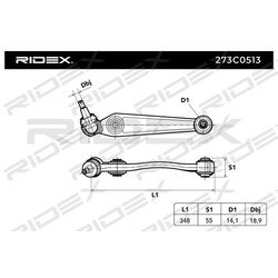 Control Trailing Arm RIDEX 273C0513 OE Ref 6 771 894