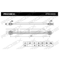 Control Trailing Arm RIDEX 273C0533 OE Ref 60629903