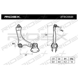 Bras de suspension arrière RIDEX 273C0551 pour VOLVO, FORD 1377846 RIDEX