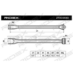 Control Trailing Arm RIDEX 273C0593 OE Ref 1J0 505 323 H
