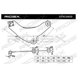 Bras de suspension arrière 273C0603 pour RENAULT, OPEL, NISSAN, VAUXHALL 54502-00Q0A RIDEX