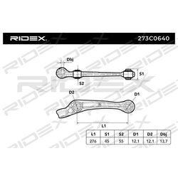 Bras de suspension arrière RIDEX 273C0640 pour AUDI 8K0407151B RIDEX