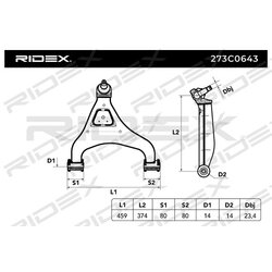 Bras de suspension arrière RIDEX 273C0643 pour MERCEDES,VW 68051757AA RIDEX