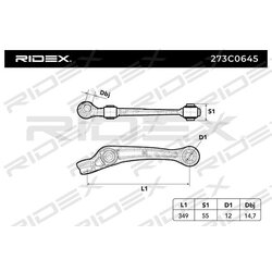Bras de suspension arrière RIDEX 273C0645 pour AUDI 8K0407152B RIDEX