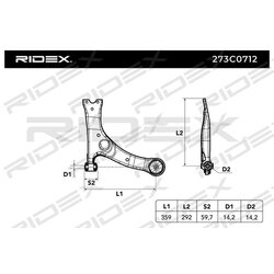 Bras de suspension arrière RIDEX 273C0712 pour TOYOTA 48069-02020 RIDEX