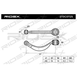 Bras de suspension arrière RIDEX 273C0725 pour JAGUAR C2C15324 RIDEX