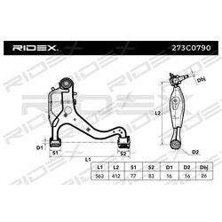 Bras de suspension arrière RIDEX 273C0790 pour LAND ROVER L17516 RIDEX