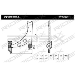 Control Trailing Arm RIDEX 273C0811 OE Ref 1K0407151AB