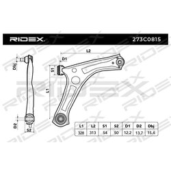 Bras de suspension arrière RIDEX 273C0815 pour VW, SKODA 1K0 407 152 BB RIDEX