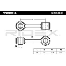 Stabiliser Drop Link RIDEX 3229S0083 OE Ref 701411049