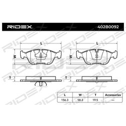 Jeu de plaquettes de frein RIDEX 402B0092 pour VOLVO 271587 RIDEX