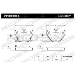 Jeu de plaquettes de frein RIDEX 402B0097 pour TOYOTA, PONTIAC 04466-20090 RIDEX