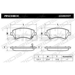 Plaquettes de frein RIDEX 402B0107 pour TOYOTA COROLLA RIDEX