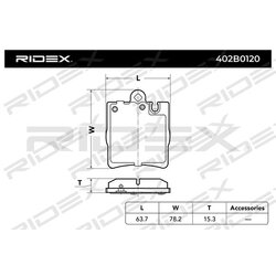 Jeu de plaquettes de frein RIDEX 402B0120 pour MERCEDES 0024205220 RIDEX