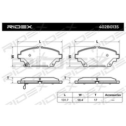 Jeu de plaquettes de frein RIDEX 402B0135 pour NISSAN, MG, HONDA 45022S1AE00 RIDEX