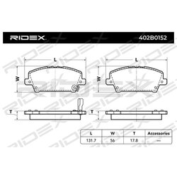 Jeu de plaquettes de frein RIDEX 402B0152 pour HONDA CIVIC 45022-SMG-E00 RIDEX
