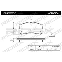 Jeu de plaquettes de frein RIDEX 402B0164 pour SUBARU 26233AE000 RIDEX