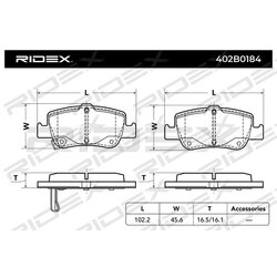 Jeu de plaquettes de frein 402B0184 pour TOYOTA, HYUNDAI, ASTON MARTIN 04466-02170 RIDEX