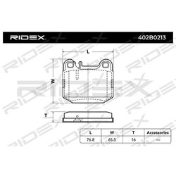 Jeu de plaquettes de frein RIDEX 402B0213 pour MERCEDES, MASERATI 1634200720 RIDEX