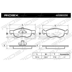 Plaquettes de frein RIDEX 402B0230 pour FIAT, LANCIA 71770964 RIDEX