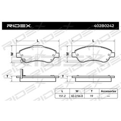 Jeu de plaquettes de frein RIDEX 402B0242 pour HONDA CR-V 45022SWWG00 RIDEX