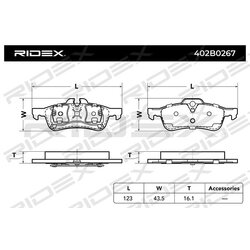 Plaquettes de frein RIDEX 402B0267 pour MINI MINI 34211503077 RIDEX