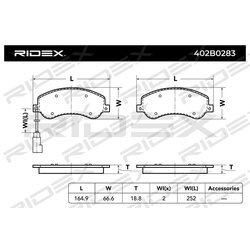 Jeu de plaquettes de frein RIDEX 402B0283 pour FORD, VW 1371402 RIDEX