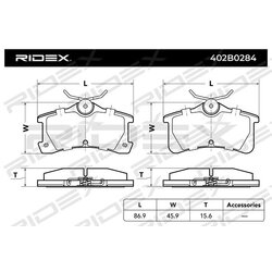 Jeu de plaquettes de frein RIDEX 402B0284 pour TOYOTA 04466-02010 RIDEX