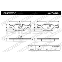 Jeu de plaquettes de frein 402B0348 pour BMW,DE LA CHAPELLE,ALPINA 34 21 1 156 463 RIDEX