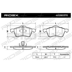 Plaquettes de frein RIDEX 402B0370 pour VW Transporter RIDEX