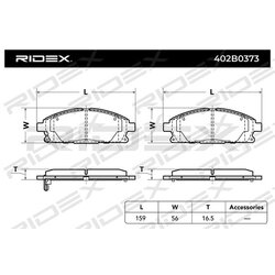 Jeu de plaquettes de frein 402B0373 pour NISSAN, ACURA, INFINITI, HONDA 06450SJK010 RIDEX